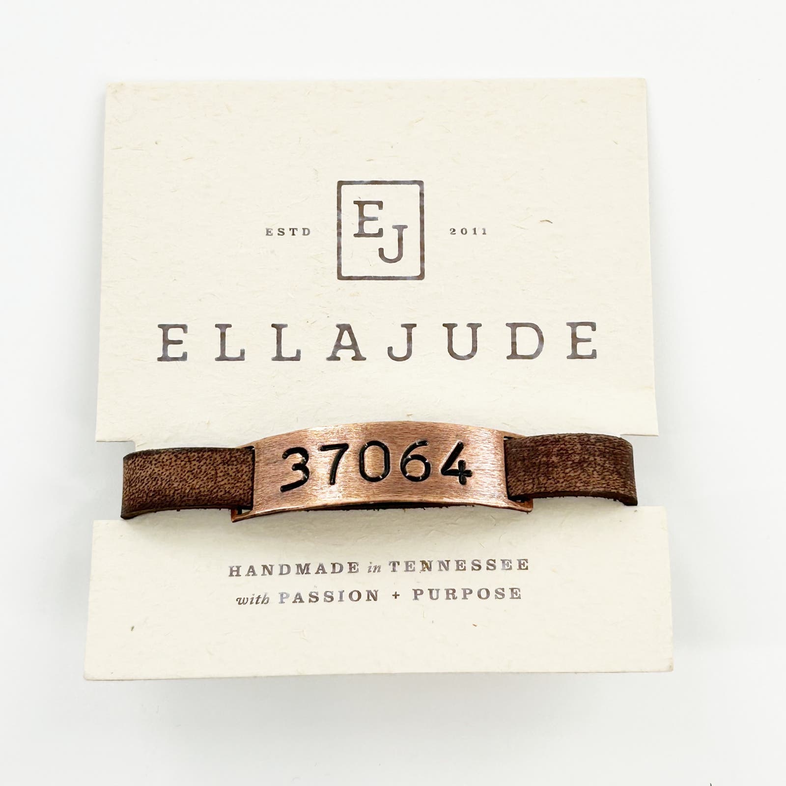 Ella Jude 37064 Franklin Tn Leather Reminder Bracelet Copper Plate Hand Stamped